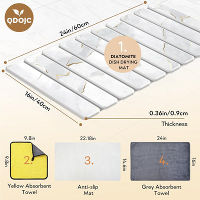 Tapete secado rápido de diatomeas plegable cocina baño