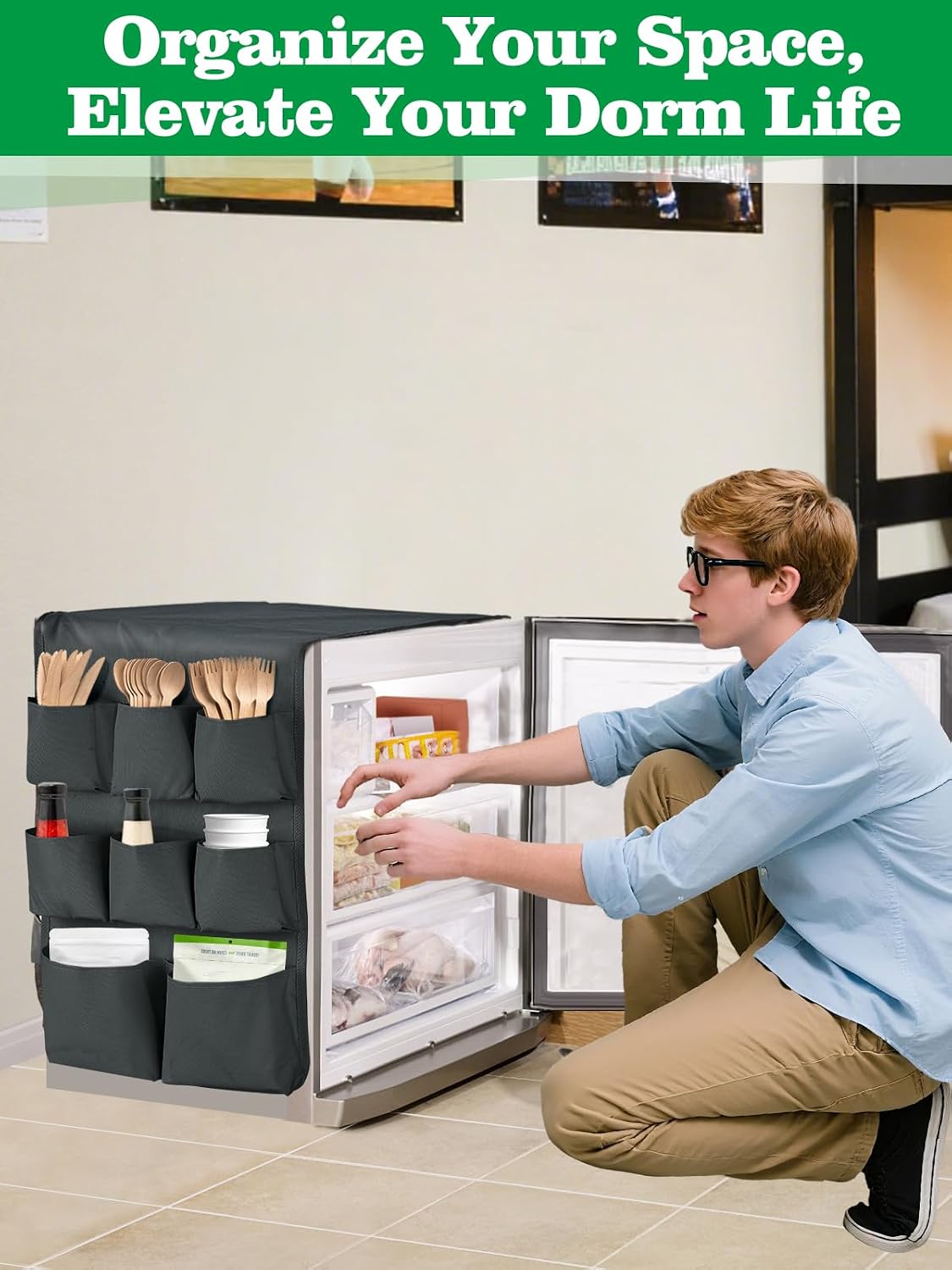 Organiz. refrigerador 55x13" dormitorio 4 bolsillos