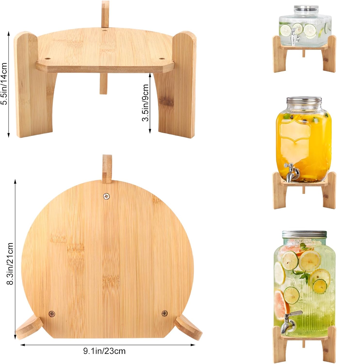 Soporte dispensador bebidas madera para botella 9pulg
