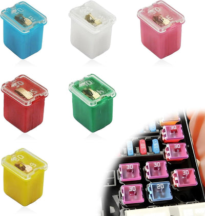 Set 6 fusibles perfil bajo 20-60A para camioneta y auto