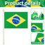 20 Banderas Brasil 5x8pulg en Palo Madera Tapa Dorada