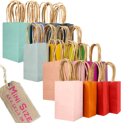 32 Bolsas Kraft Marrones Mini 6x4.5x2.5 para Dulces