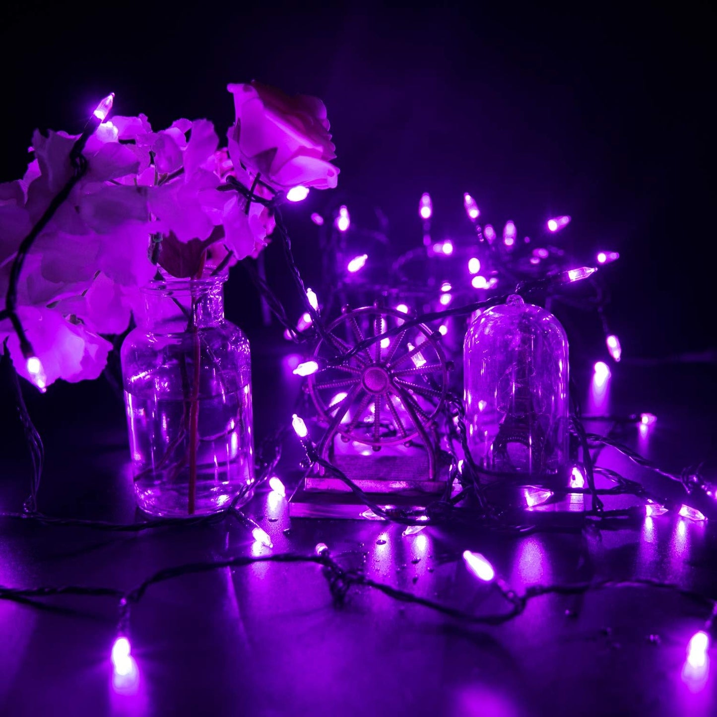 Guirnalda luces Halloween 98ft 300 LED 8 modos morado