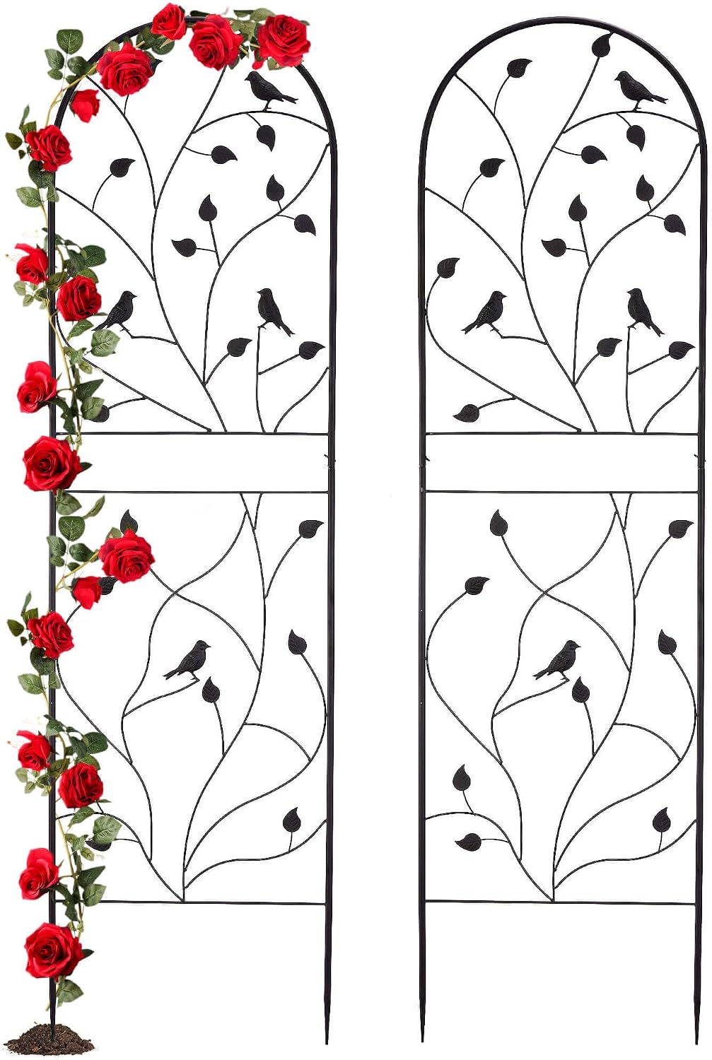Enrejado jardín 71x20pulg metal negro 2en1