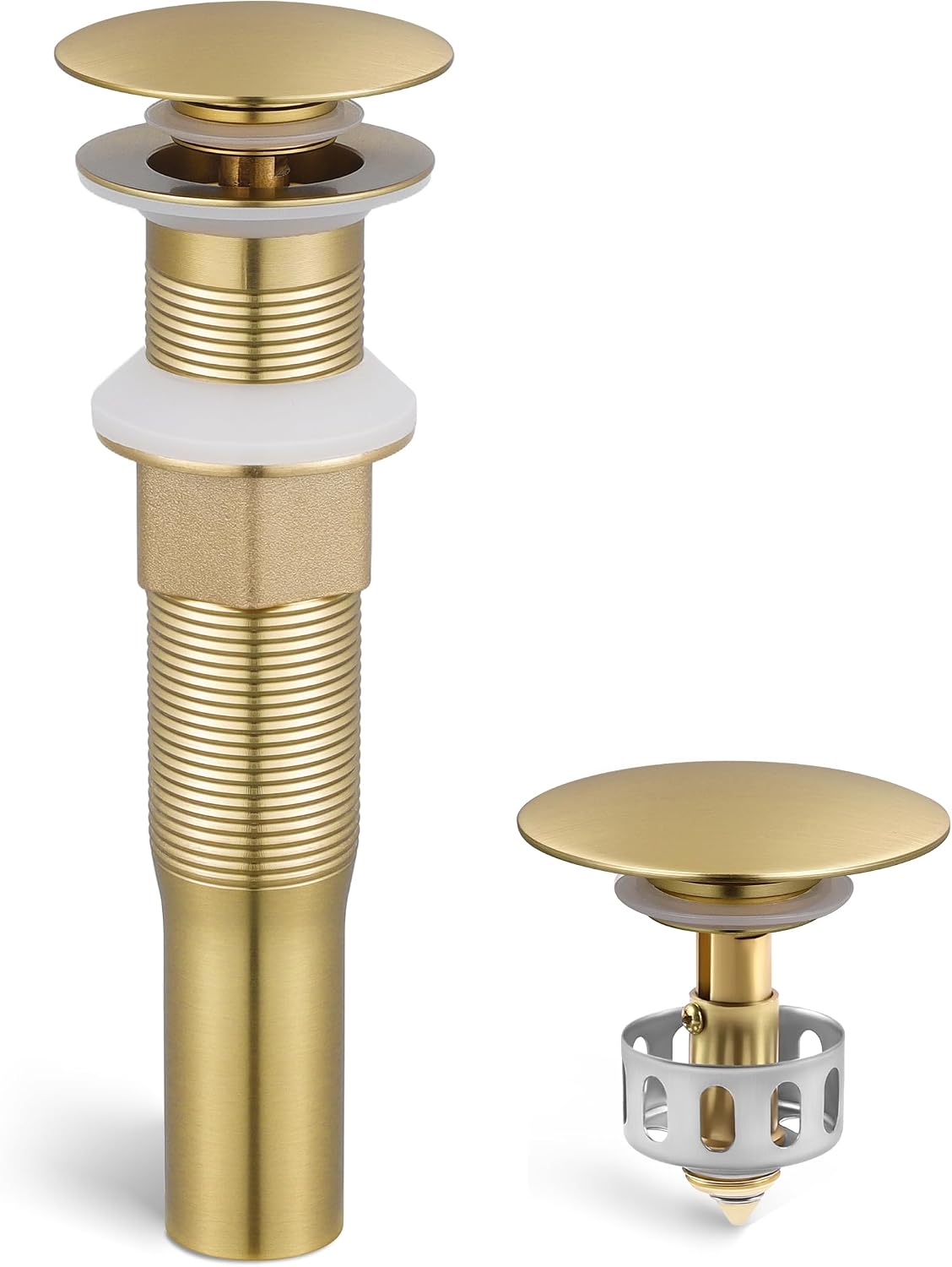 Drenaje fregadero baño antiobstrucción colador oro cepillado