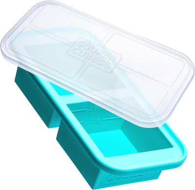 Bandeja silicona congelador 2 tazas con tapa para lasaña y sobras