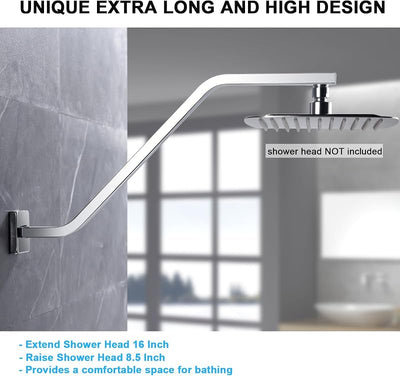 Brazo ducha extensor 16.5" forma Z cromo