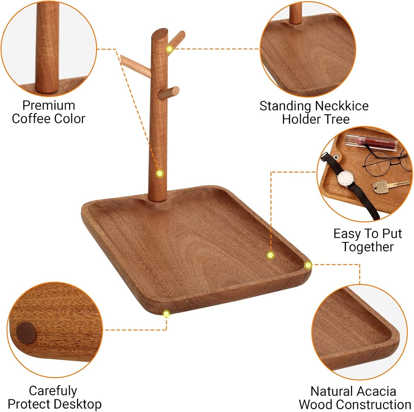 Organiz. llaves madera 3 niveles para anillos cartera