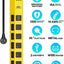 Regleta alimentación 6 salidas 2 USB pared garaje