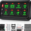 Panel interruptor 8 bandas verde 3 botones silicona