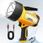 Foco recargable luz mano IPX7 6 modos amarillo