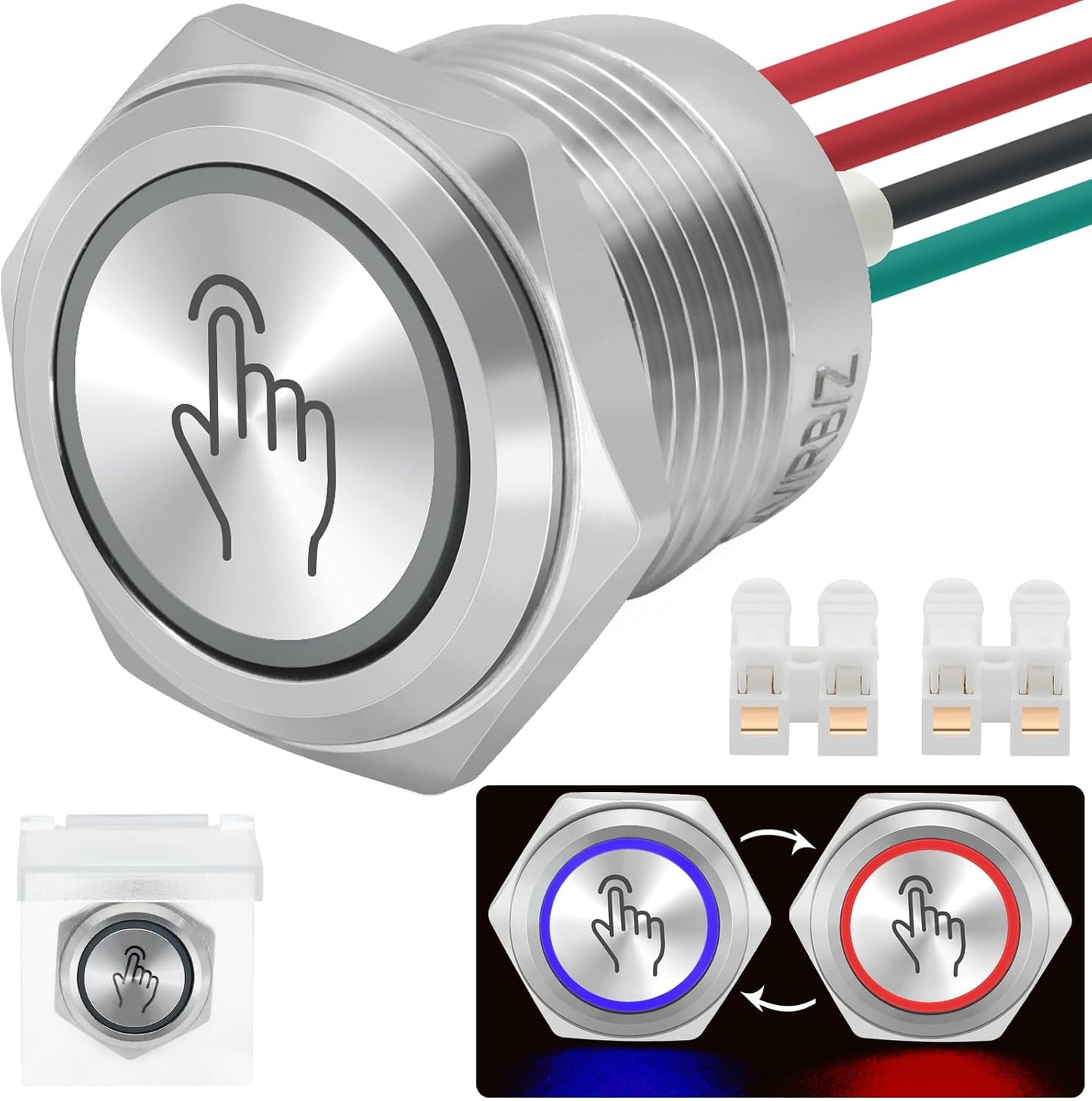 Interruptor táctil 5v-24v acero inox 304 impermeable