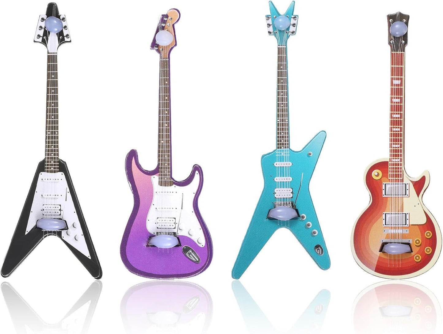 4 imanes de guitarra para nevera escala 1:12 mini instrumentos musicales
