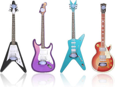 4 imanes de guitarra para nevera escala 1:12 mini instrumentos musicales