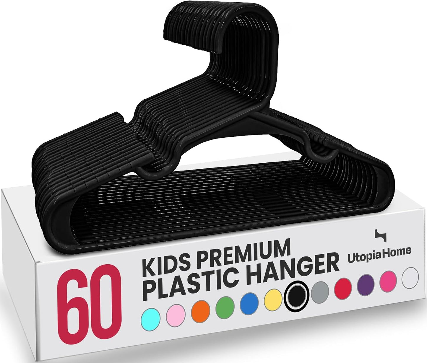 60 Perchas Plástico para Niños 11.5" Armario