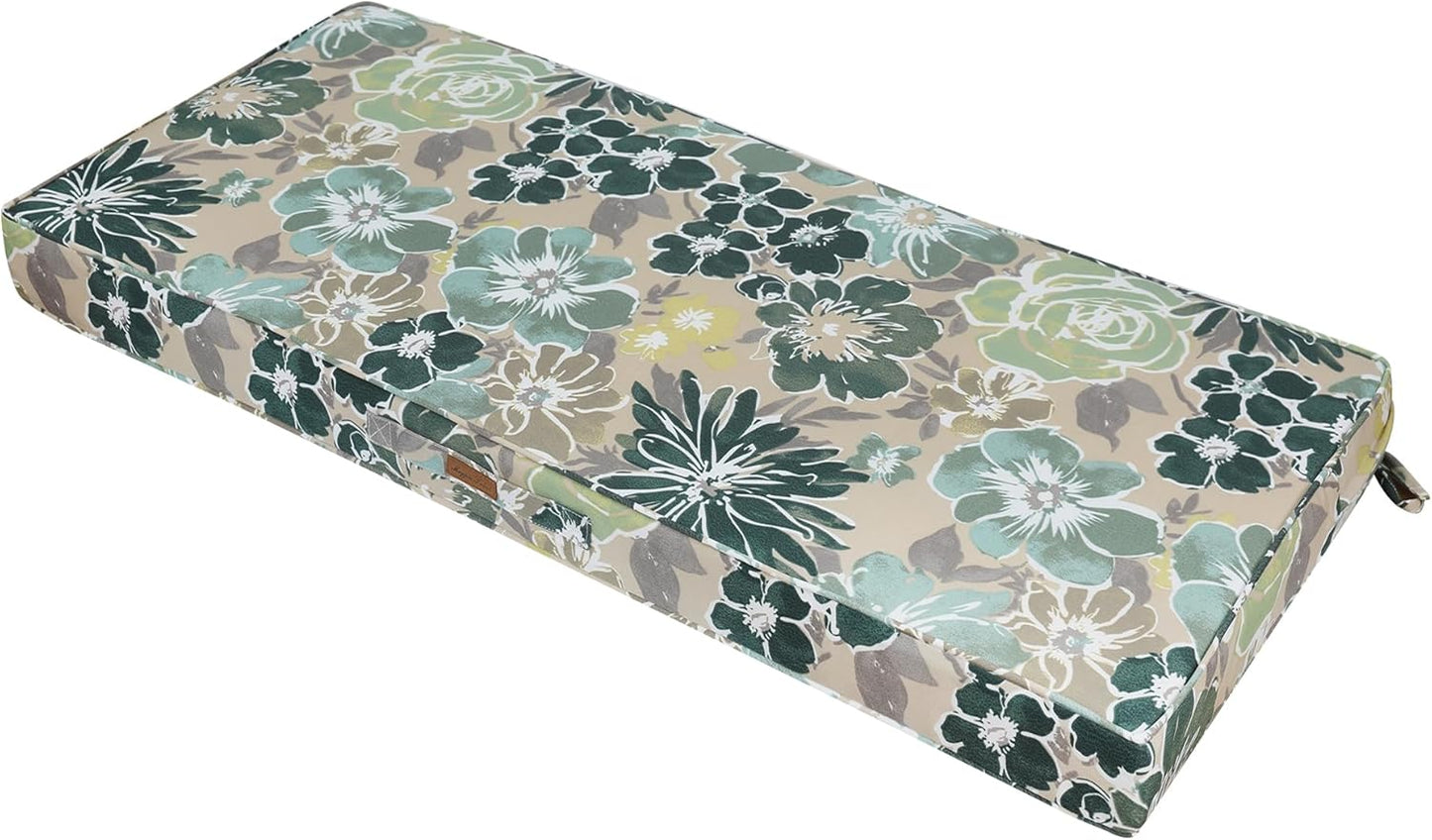 Cojín banco exterior 48x18pulg con asa lazos jardín patio