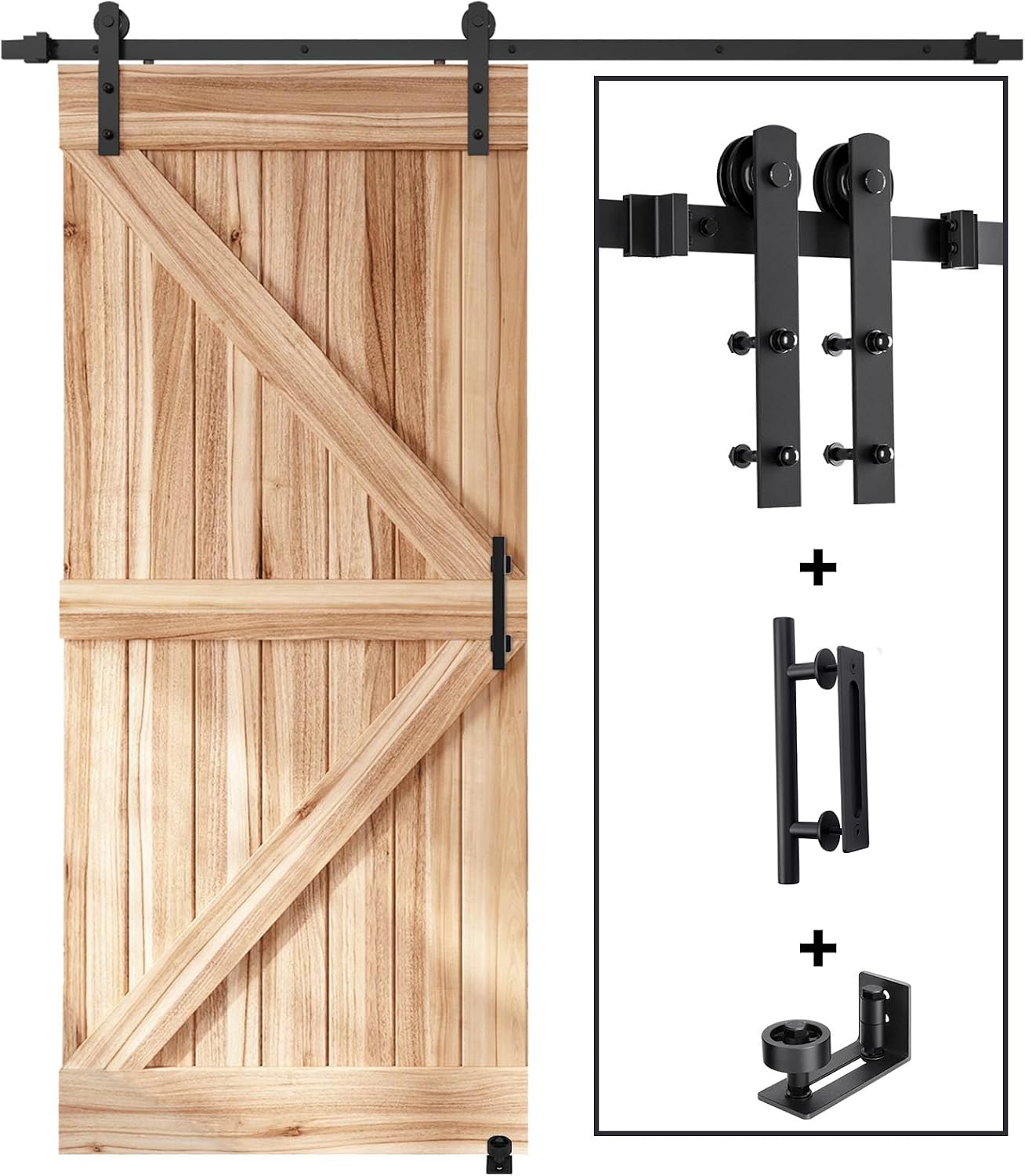 Kit herrajes manija riel puerta corrediza 6ft polea recta
