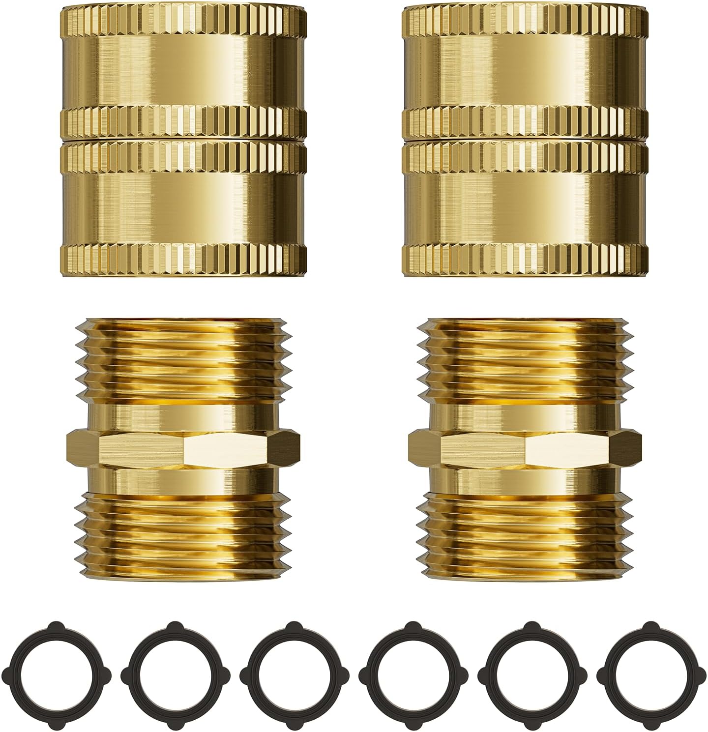 Adaptador manguera jardín latón 3/4pulg 2 juegos