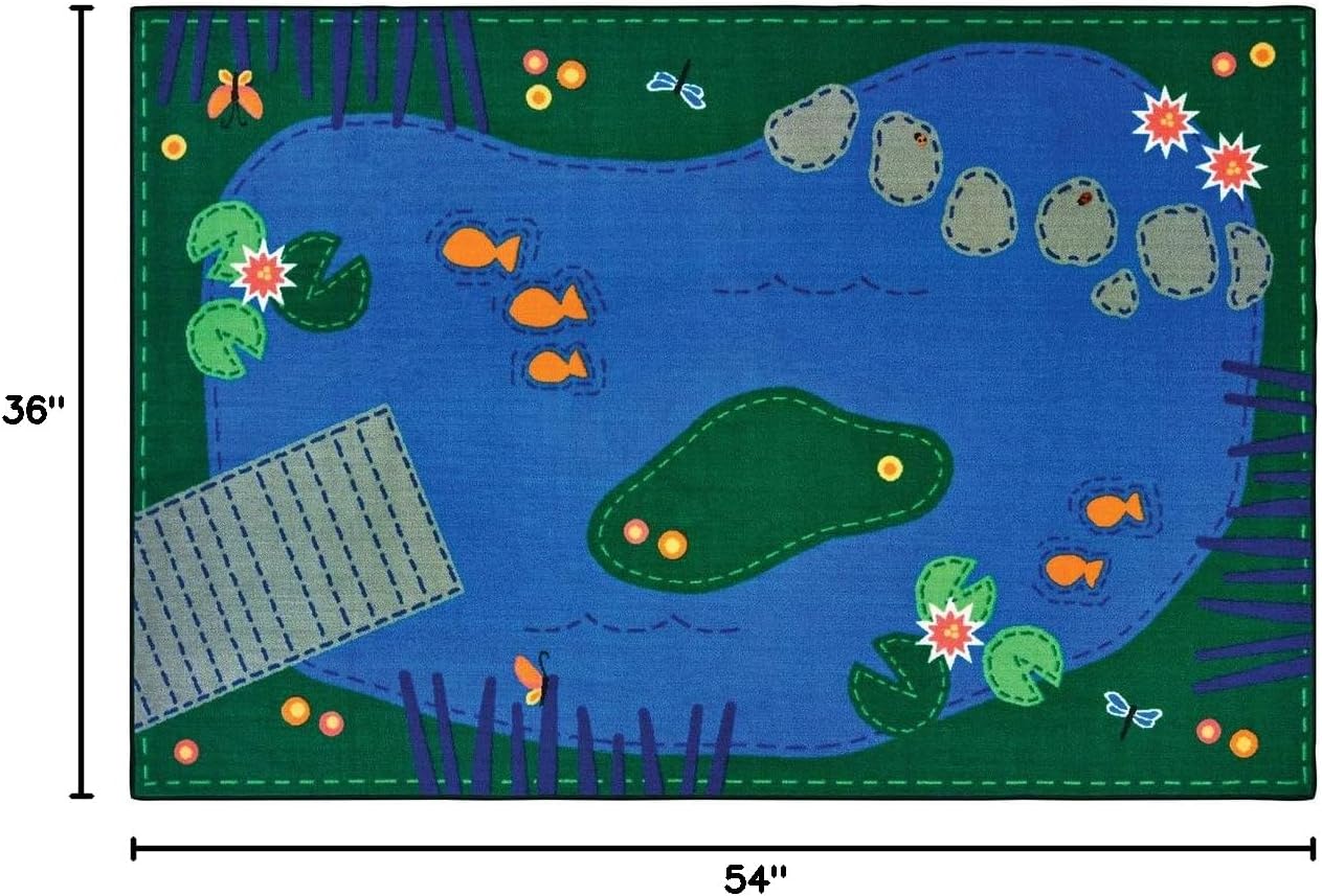 Alfombra rectangular 3x4ft6" color azul