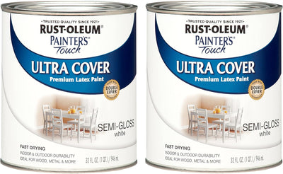 Pintura látex blanco semibrillante 1qt pack 2