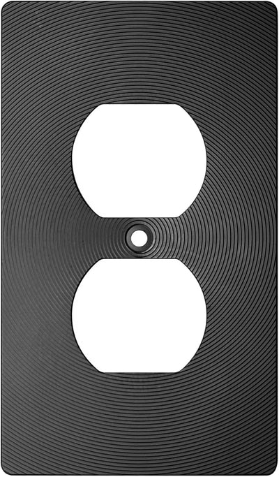 Placa pared aluminio cepillado estilo espiral negro 5.59x3.21pulg