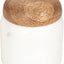 Olla Pellizco Mármol Madera Tapa Blanco Natural