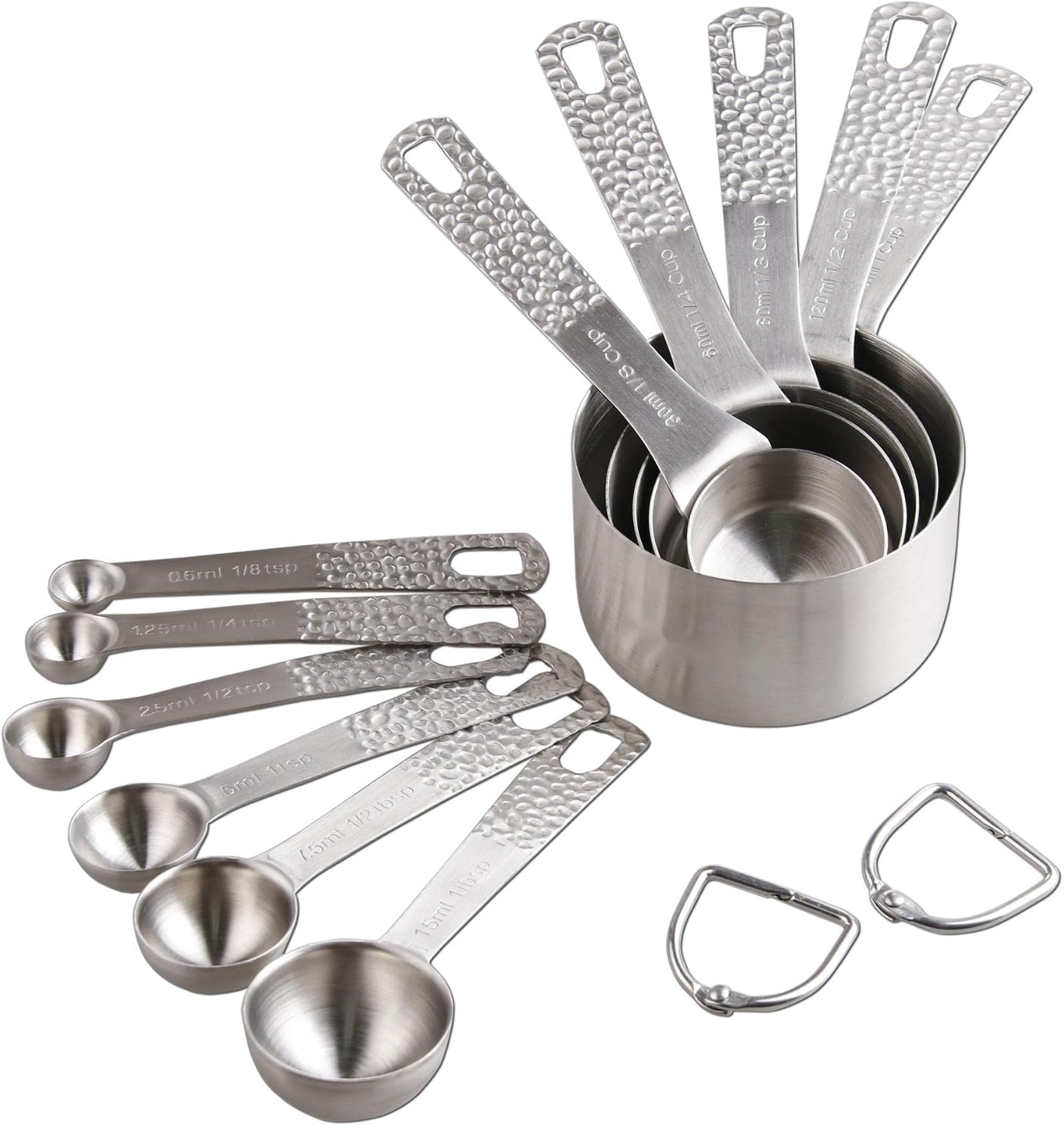 Set tazas y cucharas medidoras acero inox 18/8