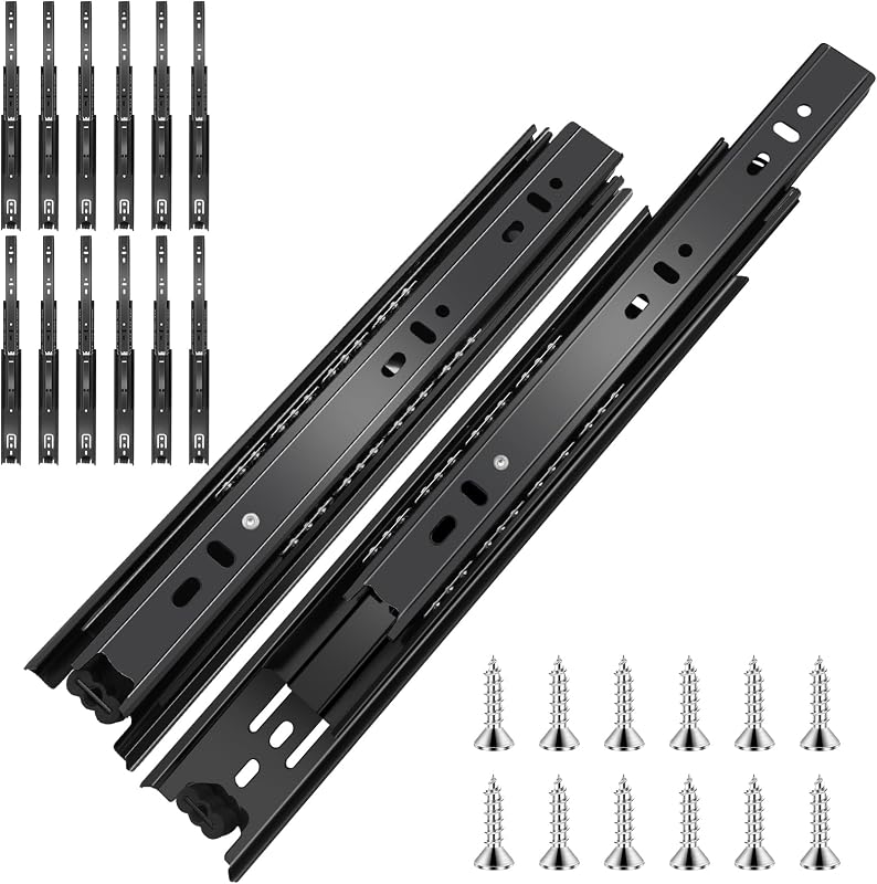 Deslizantes cajón 12" 6 pzas 100LB para gabinetes