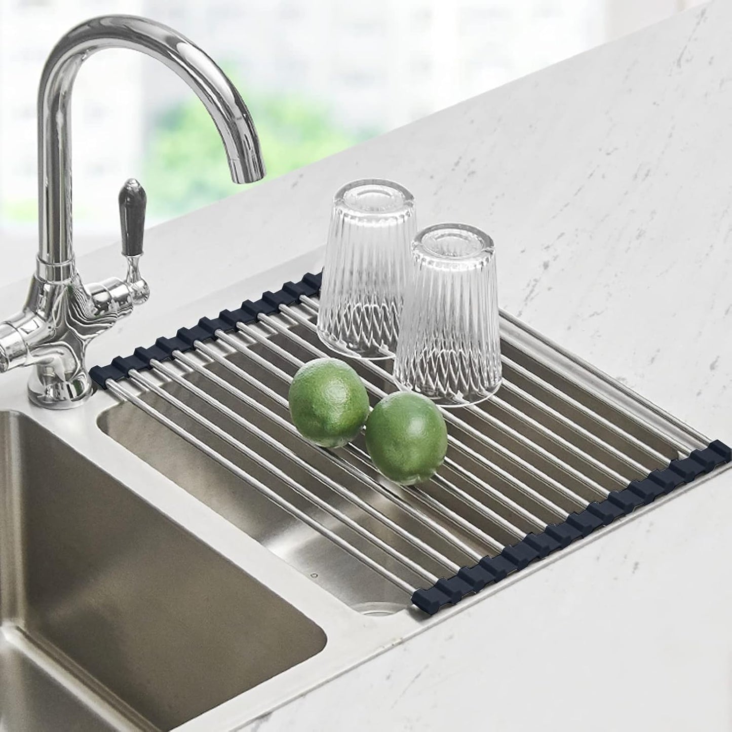 Escurridor platos acero inox plegable encimera