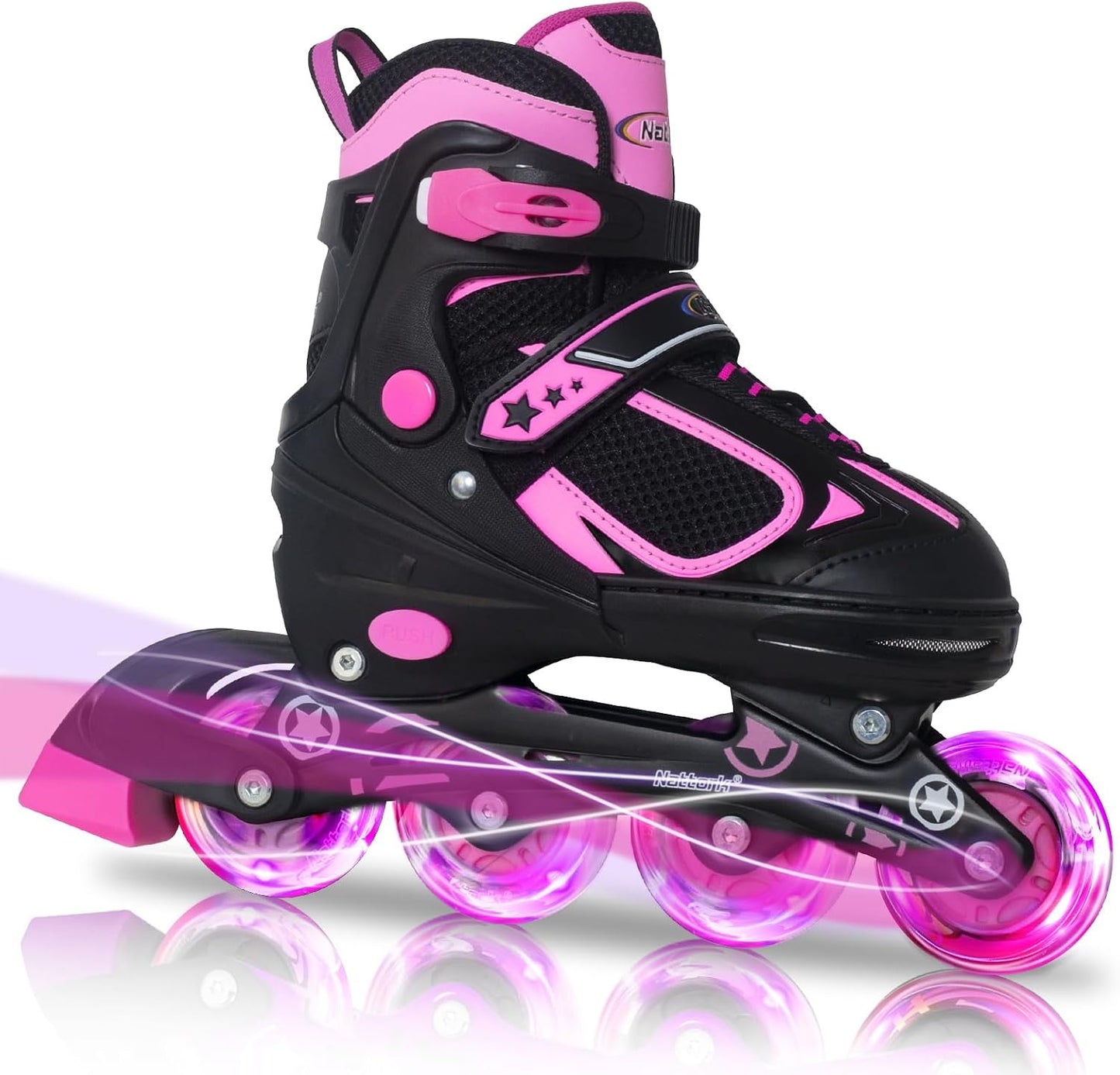 Patines para niños con rueda iluminada color negro