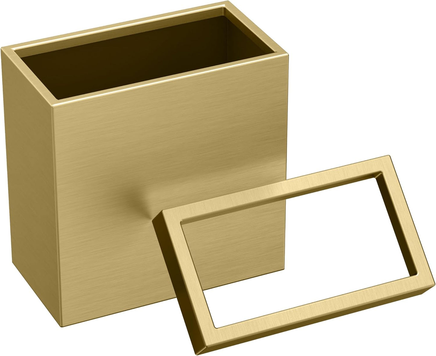 Cubo basura rectangular latón cepillado acero inox 3gal