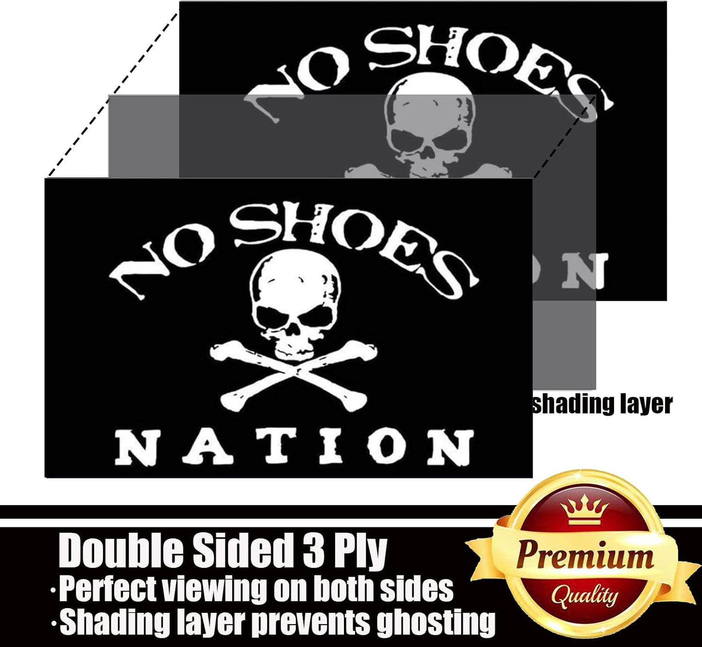 Bandera nación sin zapatos 3x5 doble cara poliéster duradero