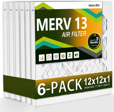 Filtro aire MERV 13 12x12x1 paquete 6 reemplazo HVAC horno