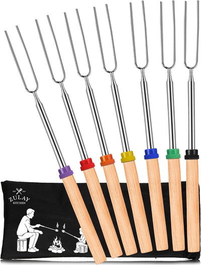 7 Palitos Asar Hogueras Brochetas Smore Tenedores