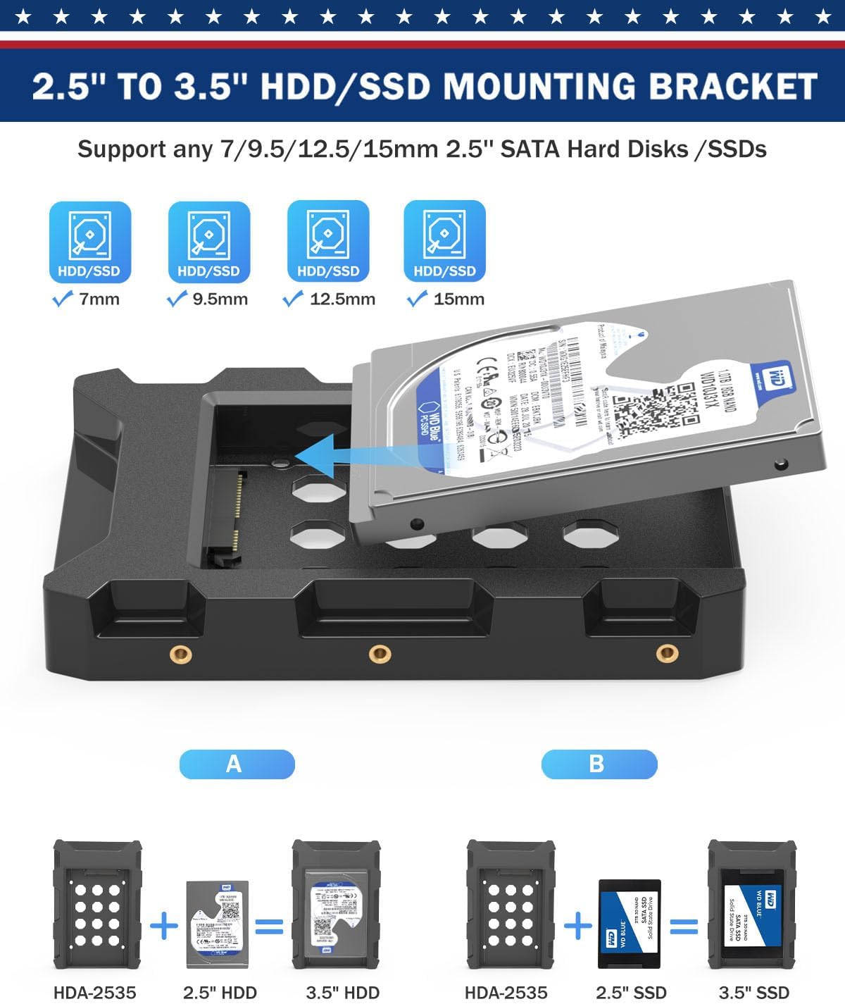Kit 2 SSD Caddy SATA a HDD 2.5-3.5