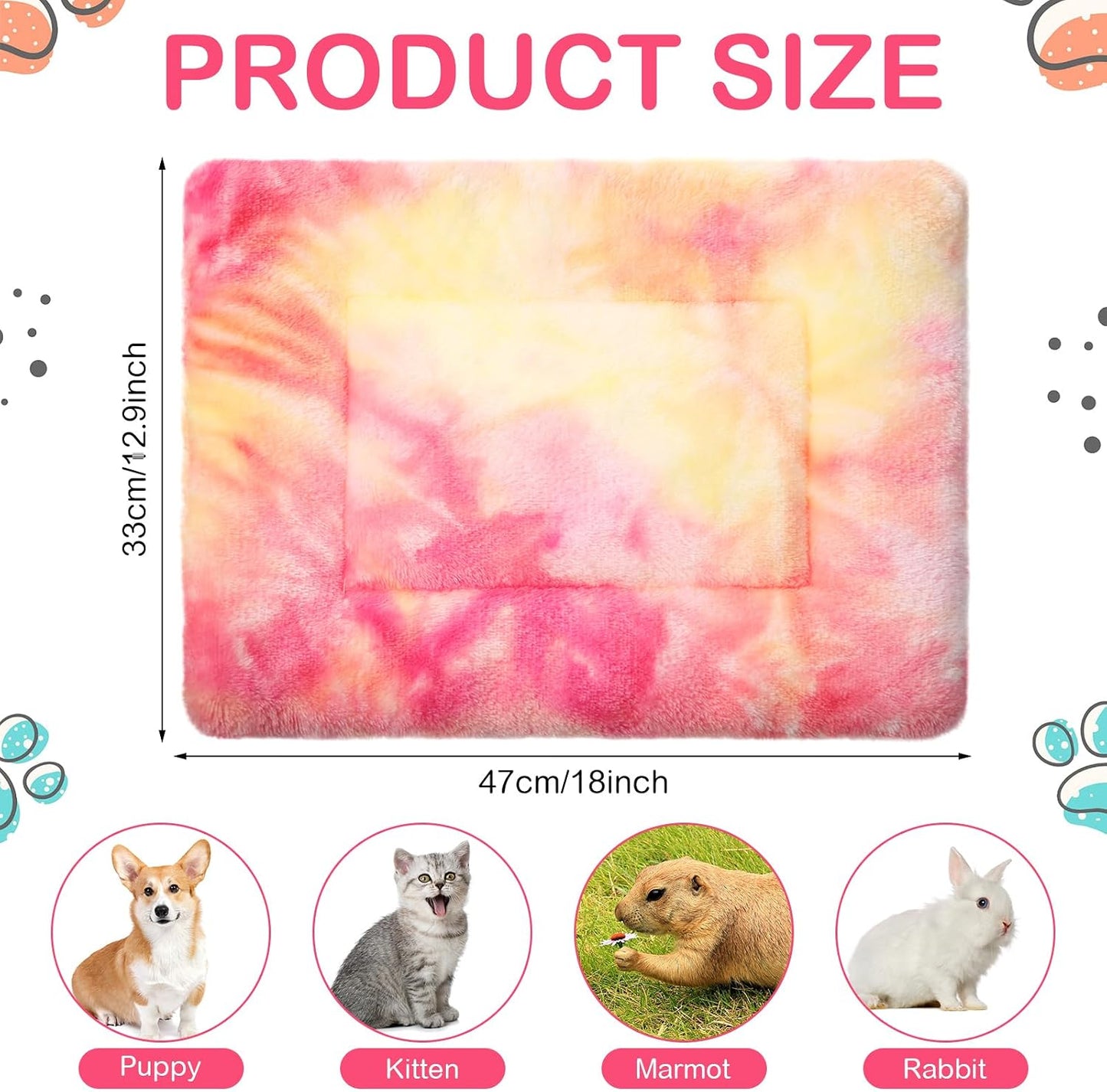 4 Pzas Alfombrilla Invierno Reversible Cobaya Perro Gato