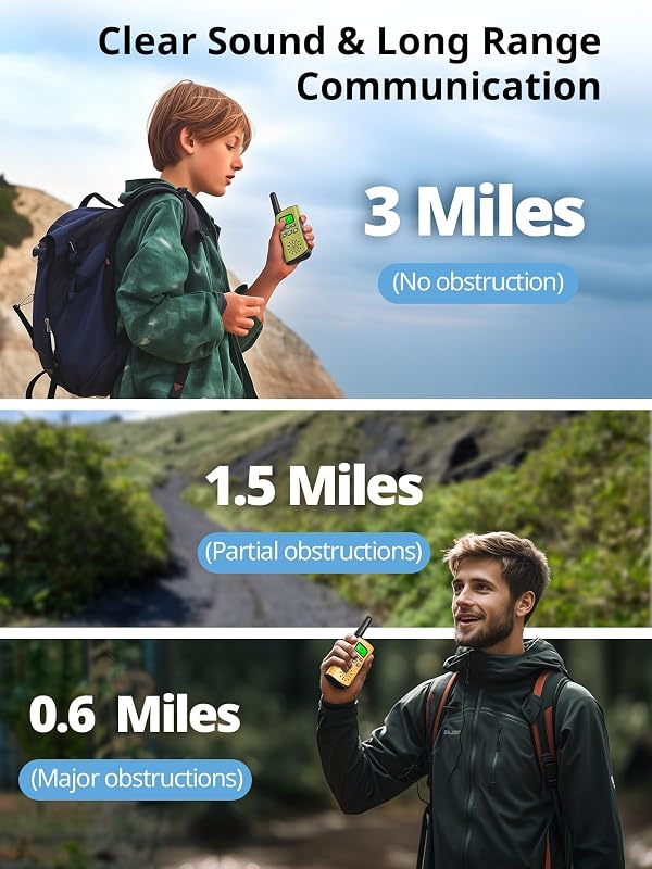 Walkie Talkies para niños 2en1 recargables largo alcance