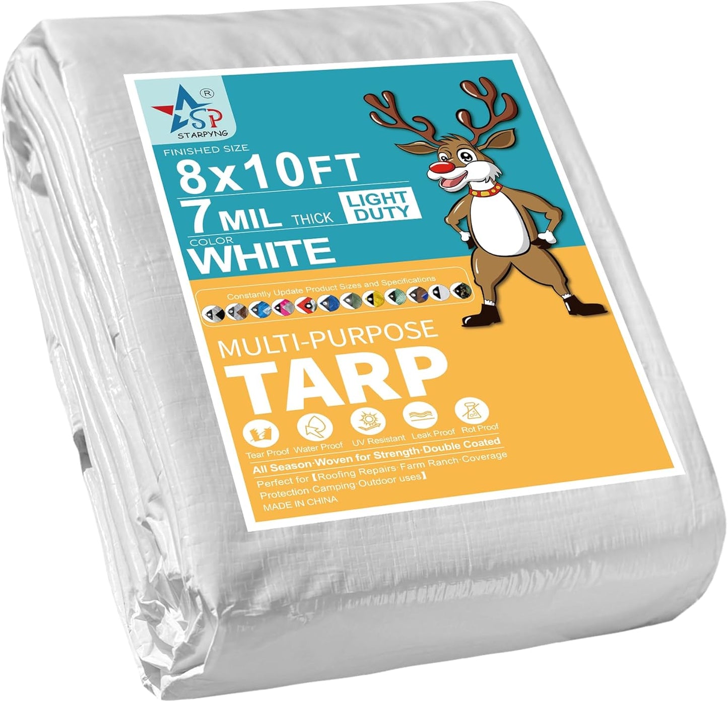 Lona Blanca 8x10pies Impermeable UV Resistent