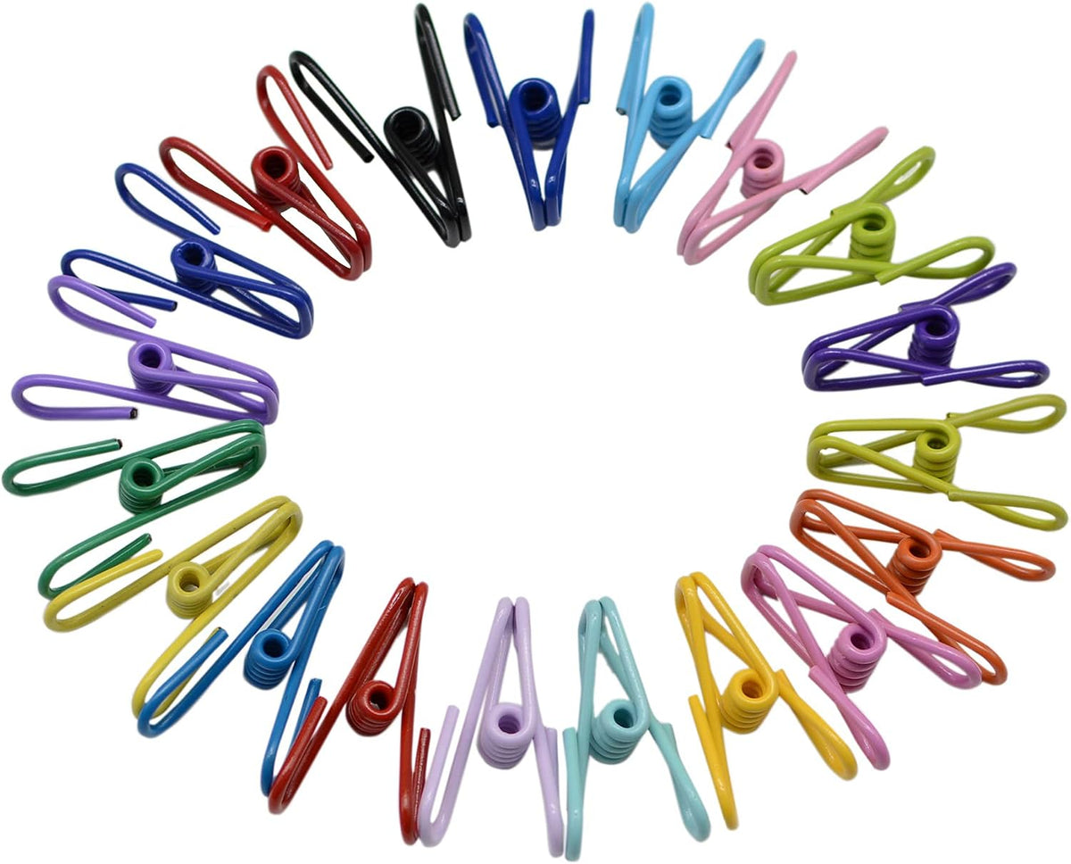 Clips metal PVC 2pulg 10 colores 20uds para ropa papel bolsas