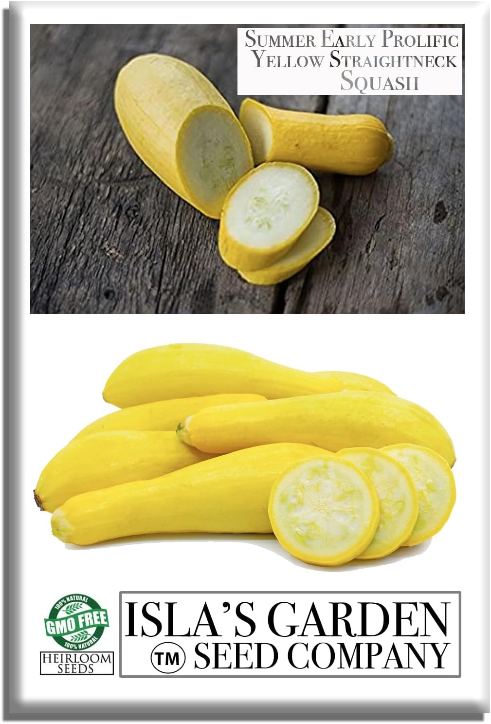 Semillas calabaza verano cuello recto amarillo prolífico 50+ pzas