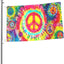 Bandera paz teñida 2x3ft para jardín patio arcoíris
