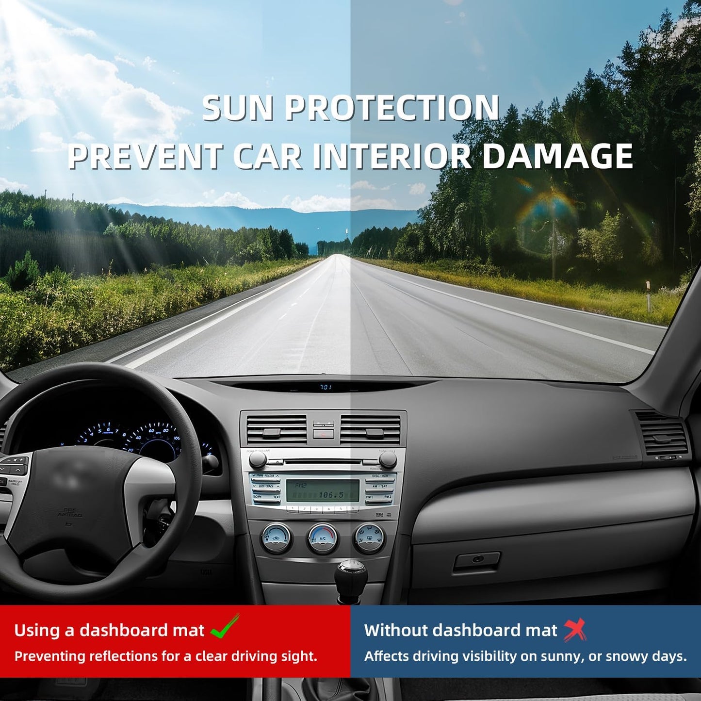 Protector tablero Toyota Camry 07-11 Negro poliéster