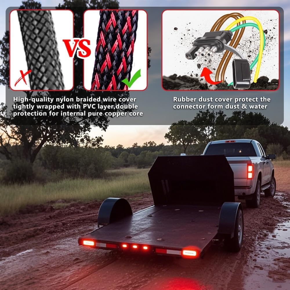 Arnés cableado remolque 4 pines 25pies kit luces traseras