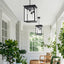 Farol colgante exterior negro LED 5CCT estilo granja