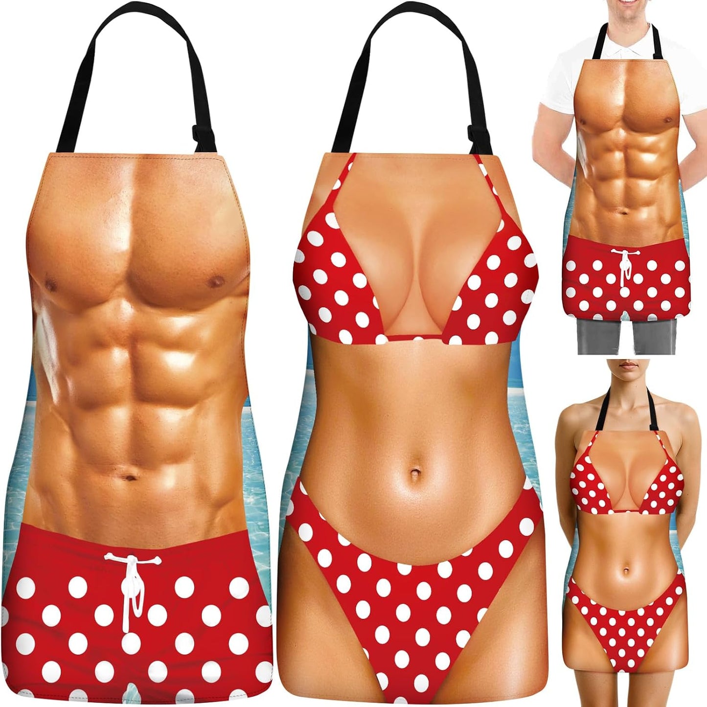 2 Delantales Cocina con Correas Ajustables