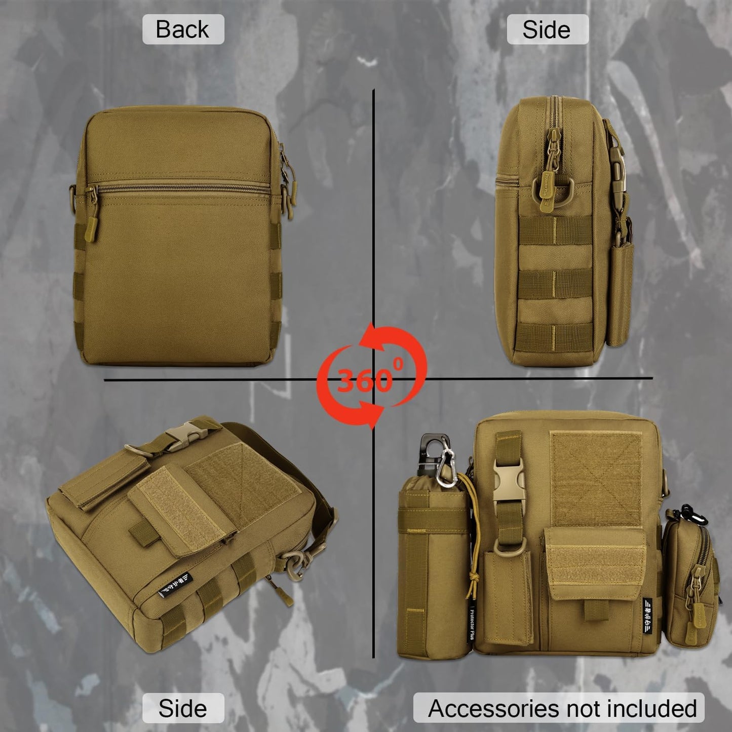 Bolsa mensajero táctica pack cruzado Molle para hombre