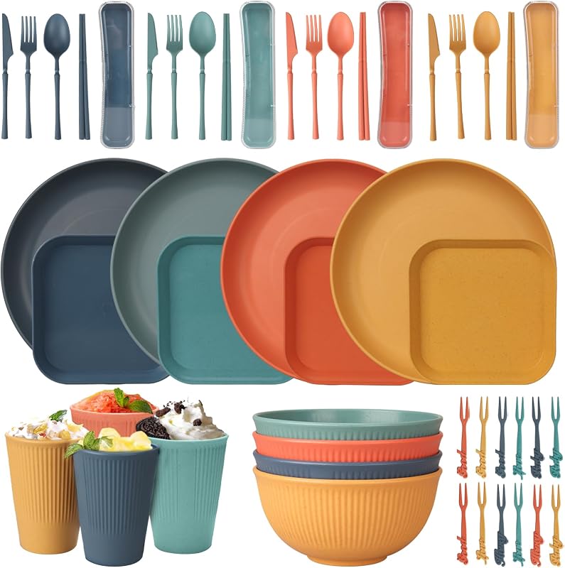 Set 48 Pzas Vajilla Reutiliz. para 4 Personas