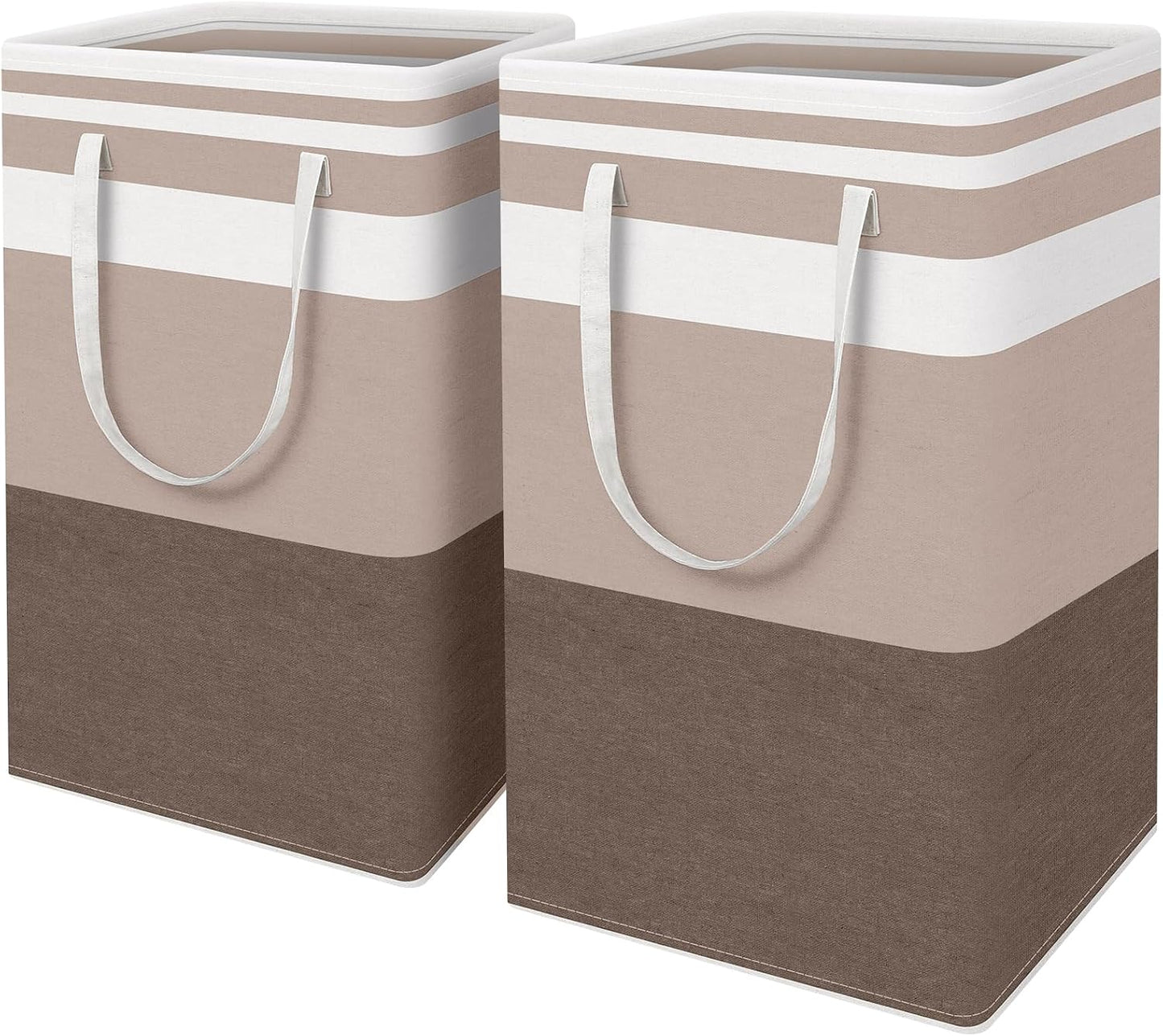 2 Cestas Lavandería Impermeable Plegable 88L Marrón
