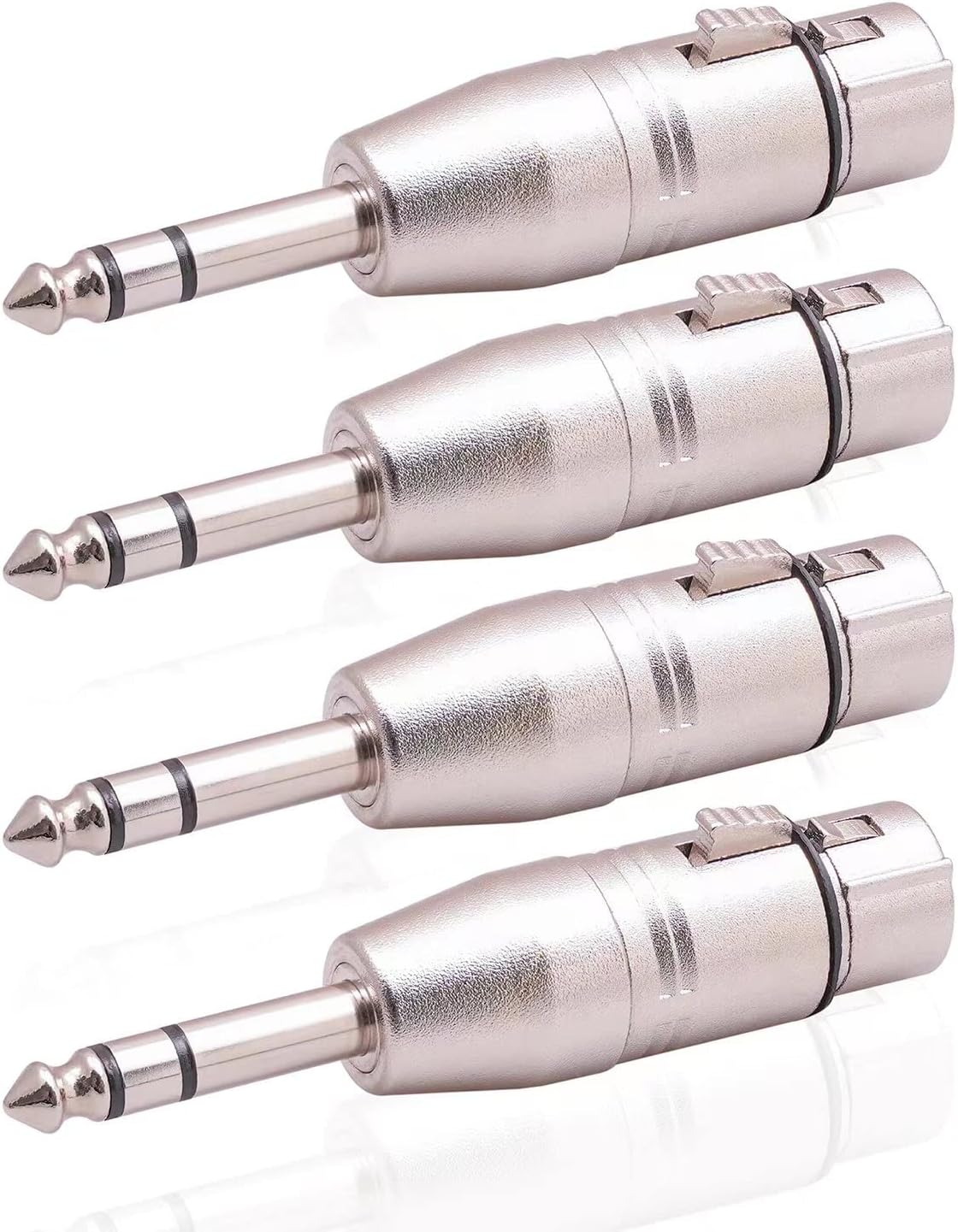 4 Pack Adaptadores XLR Hembra a TRS 1/4 pulg