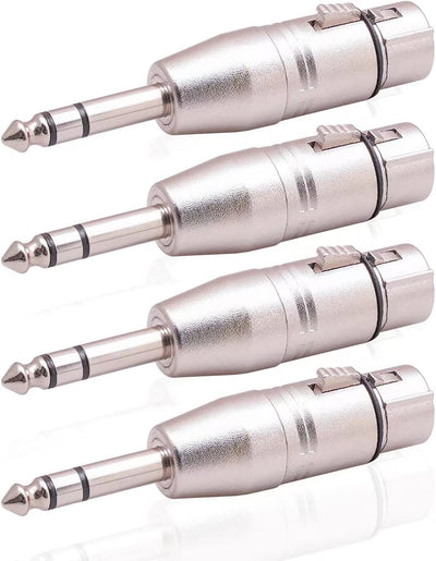4 Pack Adaptadores XLR Hembra a TRS 1/4 pulg